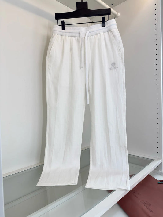 Italian LP men's summer new Tencel linen sweat-absorbing breathable simple fashion straight casual pants