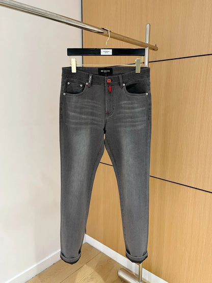 25 spring and summer new Italian kiton chiton solid color fashionable versatile slim-fitting small feet men's casual jeans