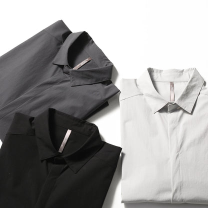 2025 summer new men's business and leisure outdoor quick-drying breathable high-elastic shirt light and thin long-sleeved shirt