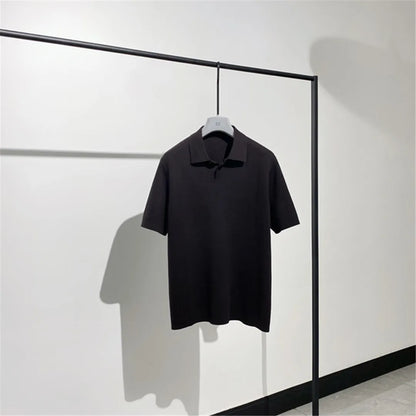 Toning premium sense, super soft cotton yarn spring and summer business casual knitted polo shirt short-sleeved polo shirt