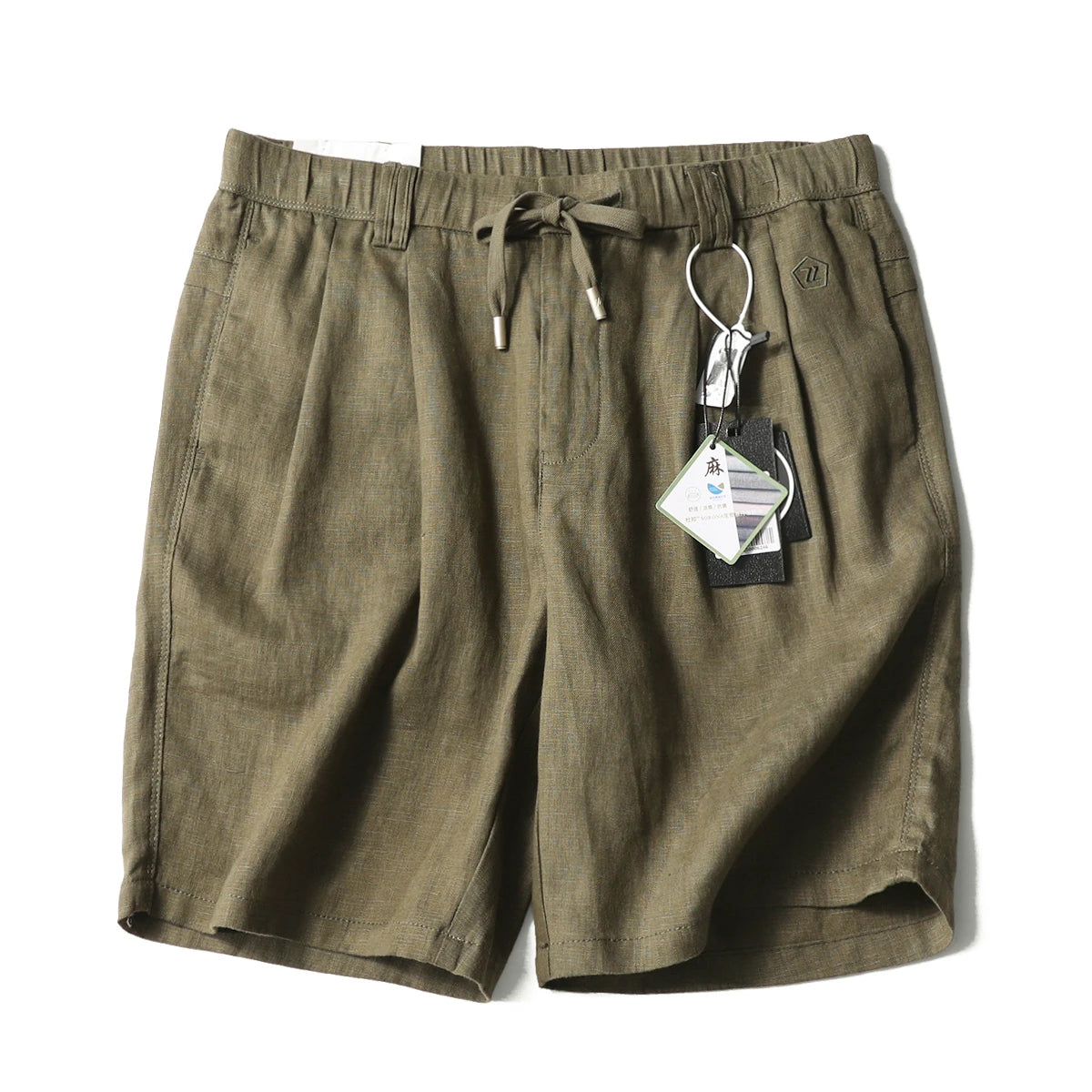 ZZ summer pure linen shorts men's breathable quick-drying easy-care five-point outdoor casual pants