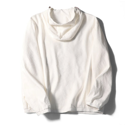 Spring and summer new men's high sense business leisure linen blend hooded jacket