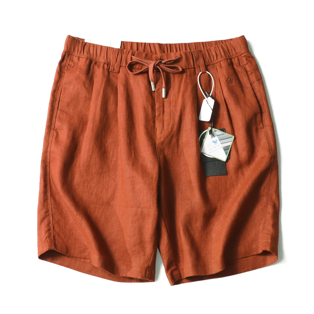 ZZ summer pure linen shorts men's breathable quick-drying easy-care five-point outdoor casual pants