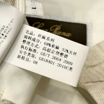 Italian LP light luxury men's clothing 25 summer linen mixed Tencel semi-elastic waist business casual pants