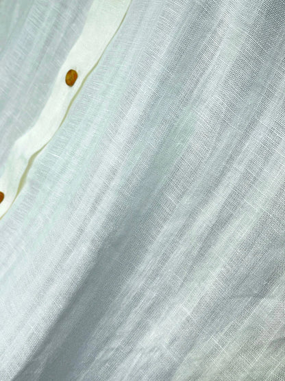 Elegant and low-key, breathable sunscreen linen fabric comfortable cotton long-sleeved loose shirt