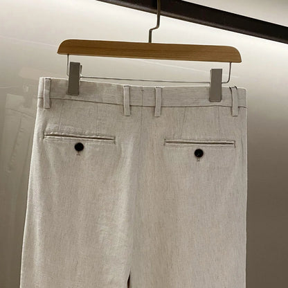 Fashion light luxury Italian LP men's clothing spring and summer new linen viscose fashion old money style business casual pants
