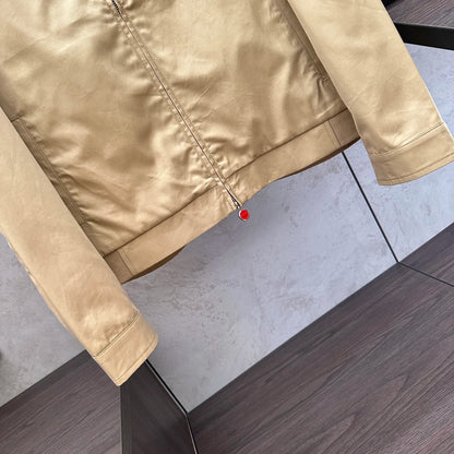 2025 spring new kiton chiton men's long-sleeved flight suit fashion versatile lapel solid color jacket