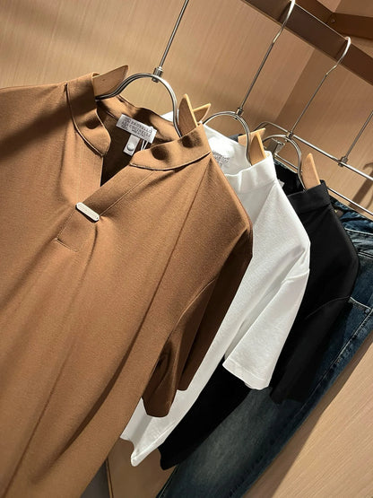 Italy BC summer new yarn cotton breathable simple fashion casual short-sleeved T-shirt