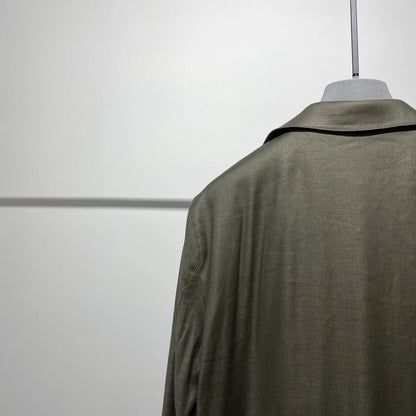 Classic old money style, high-end skin-friendly texture, breathable lapel linen tooling jacket