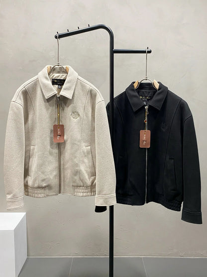 Fashion light luxury Italian men's spring new wool yarn business casual lapel jacket jacket
