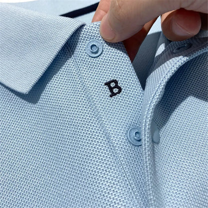 High-end quality, American horse cotton business casual lapel short-sleeved T-shirt polo shirt