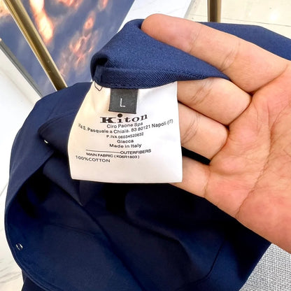 2025 summer new kiton men's lapel short-sleeved shirt simple fashion casual pants shirt set