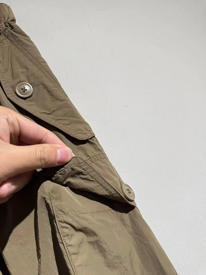 [Drawstring belt design] Comfortable and comfortable, light and multi-pocket loose straight tooling casual shorts for men