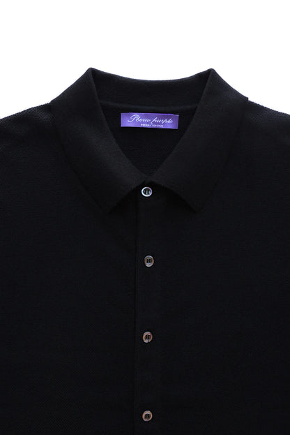 Elegant gentleman, autumn and winter fashion high-end Tencel long-sleeved shirt men's lapel wool knitted cardigan