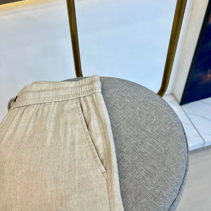Italy BC men's summer new linen fabric breathable comfortable fashion business old money wind straight casual pants