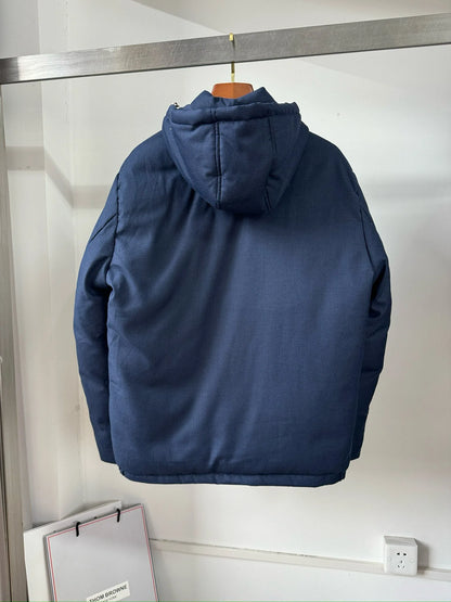 Italian BC men's autumn and winter new fashion casual thick warm stand collar hooded cotton coat thick jacket