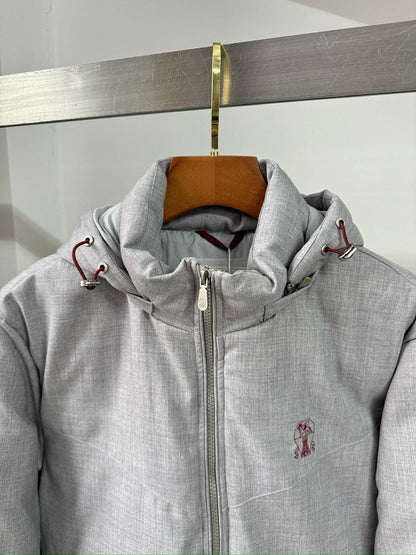 Italian BC men's autumn and winter new fashion casual thick warm stand collar hooded cotton coat thick jacket