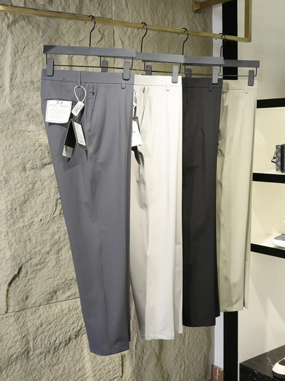Italian light luxury ZZ 2025 summer new business casual trousers elastic three-proof anti-wrinkle quick-drying trousers