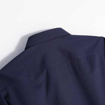 Italian luxury, spring new men's light business drape anti-wrinkle elastic long-sleeved shirt bottoming top