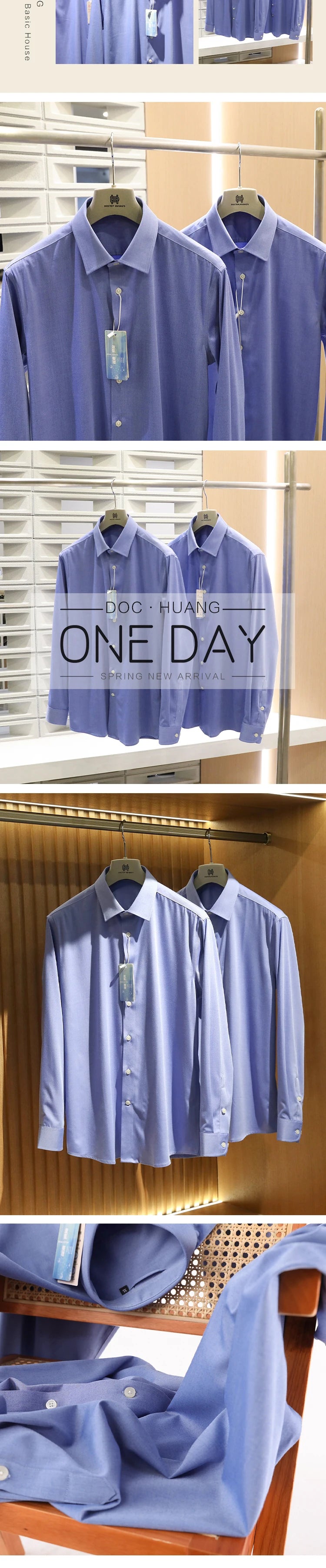 ZZ spring new men's business casual liquid ammonia cotton long-sleeved shirt formal professional shirt