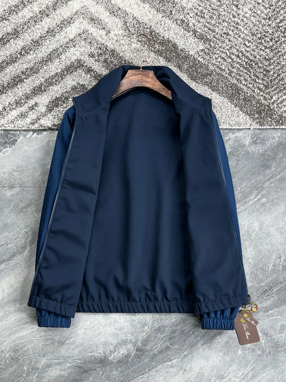 Italian LP men's early spring new fashion casual double-sided windproof wool stand-up collar jacket
