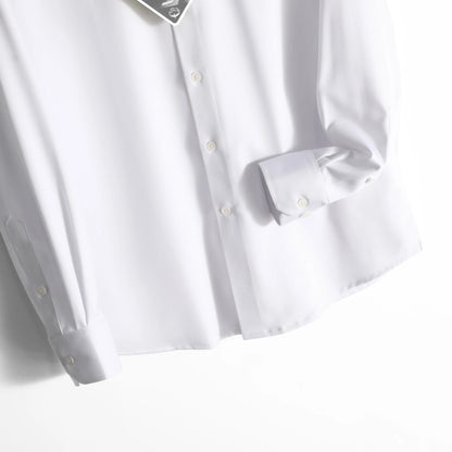 ZZ series 2025 early spring men's light luxury high-end mulberry silk modal blended business casual long-sleeved shirt 9834