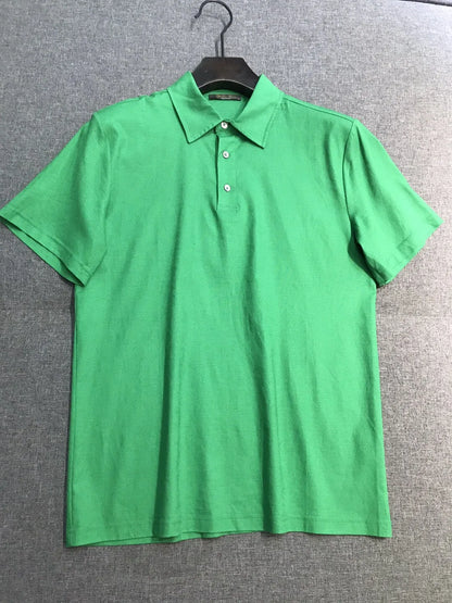 LP old money style high-quality summer collar short business casual linen polo shirt