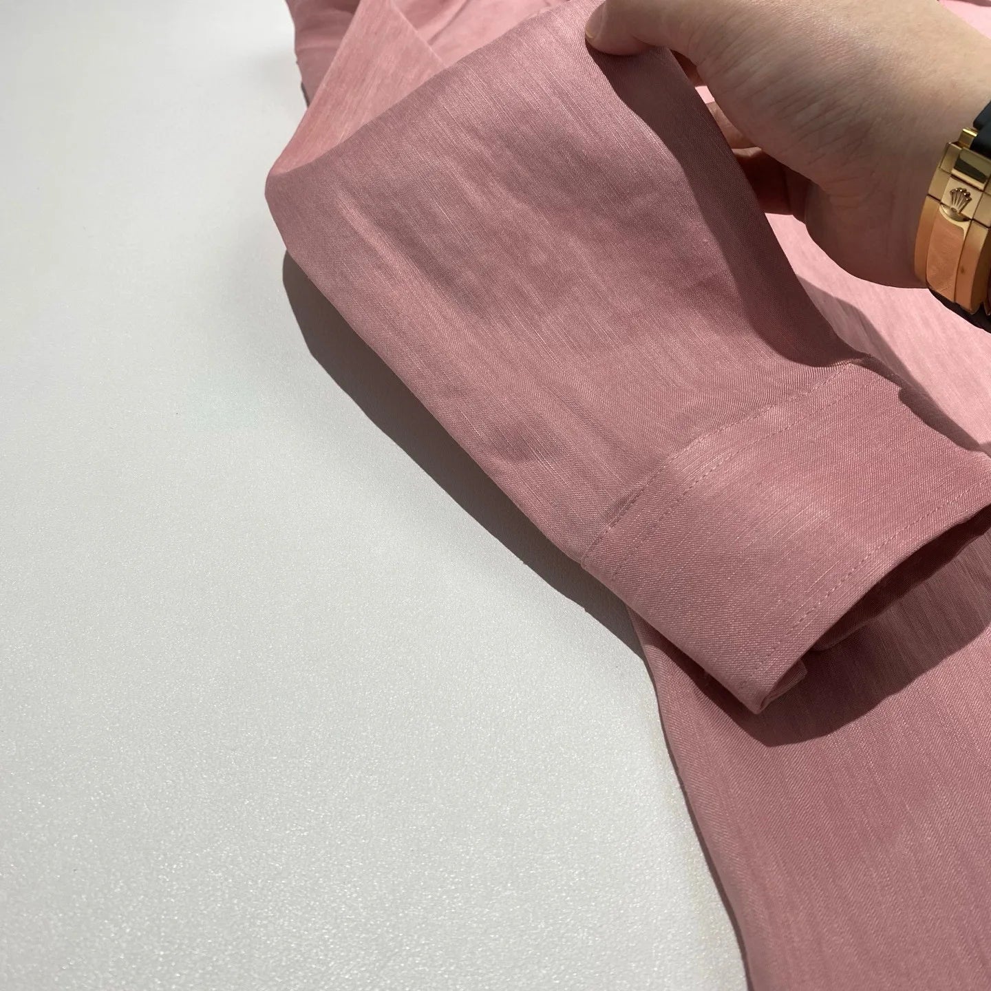 [Pendant elegant temperament] Light luxury Italian versatile, linen Tencel loose business casual long-sleeved shirt