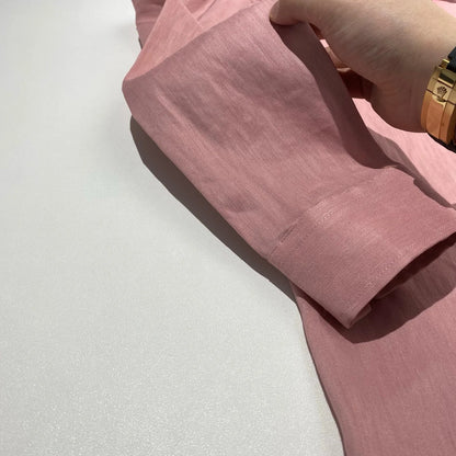 [Pendant elegant temperament] Light luxury Italian versatile, linen Tencel loose business casual long-sleeved shirt