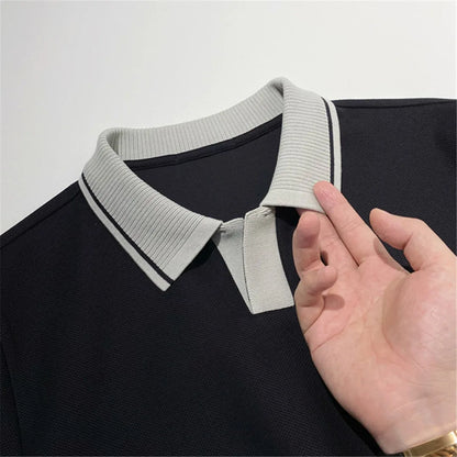 Light luxury style 25 spring and summer new, old money style business leisure commuting lapel short-sleeved T-shirt polo shirt