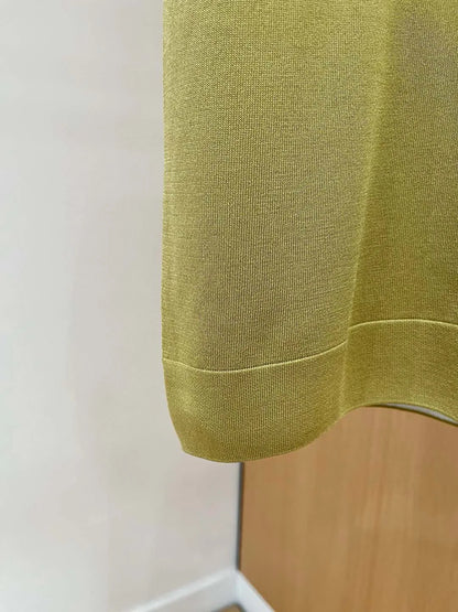 Italian LP Men's Spring/Summer New Collection Wool Sand Thread Cotton Simple Fashion Round Neck Knitted Short Sleeve T-shirt