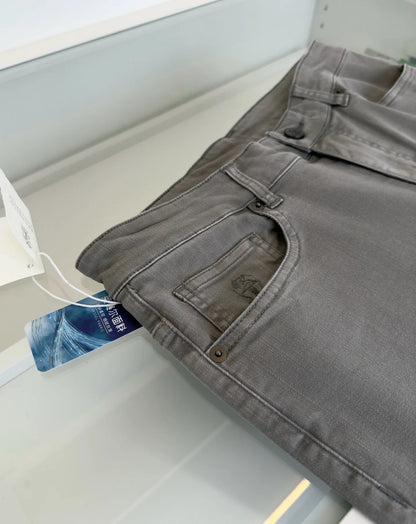 Italy BC men's spring and summer new mulberry silk cool breathable fashion casual small straight jeans