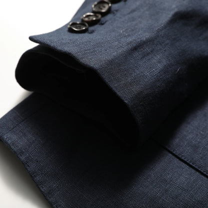 2025 spring and summer new men's high-end 100% pure linen breathable casual suit old money style suit jacket