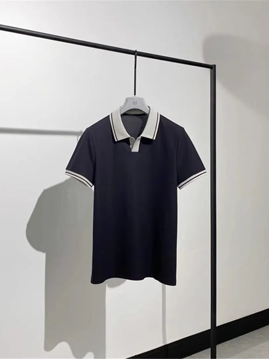 Light luxury style 25 spring and summer new, old money style business leisure commuting lapel short-sleeved T-shirt polo shirt