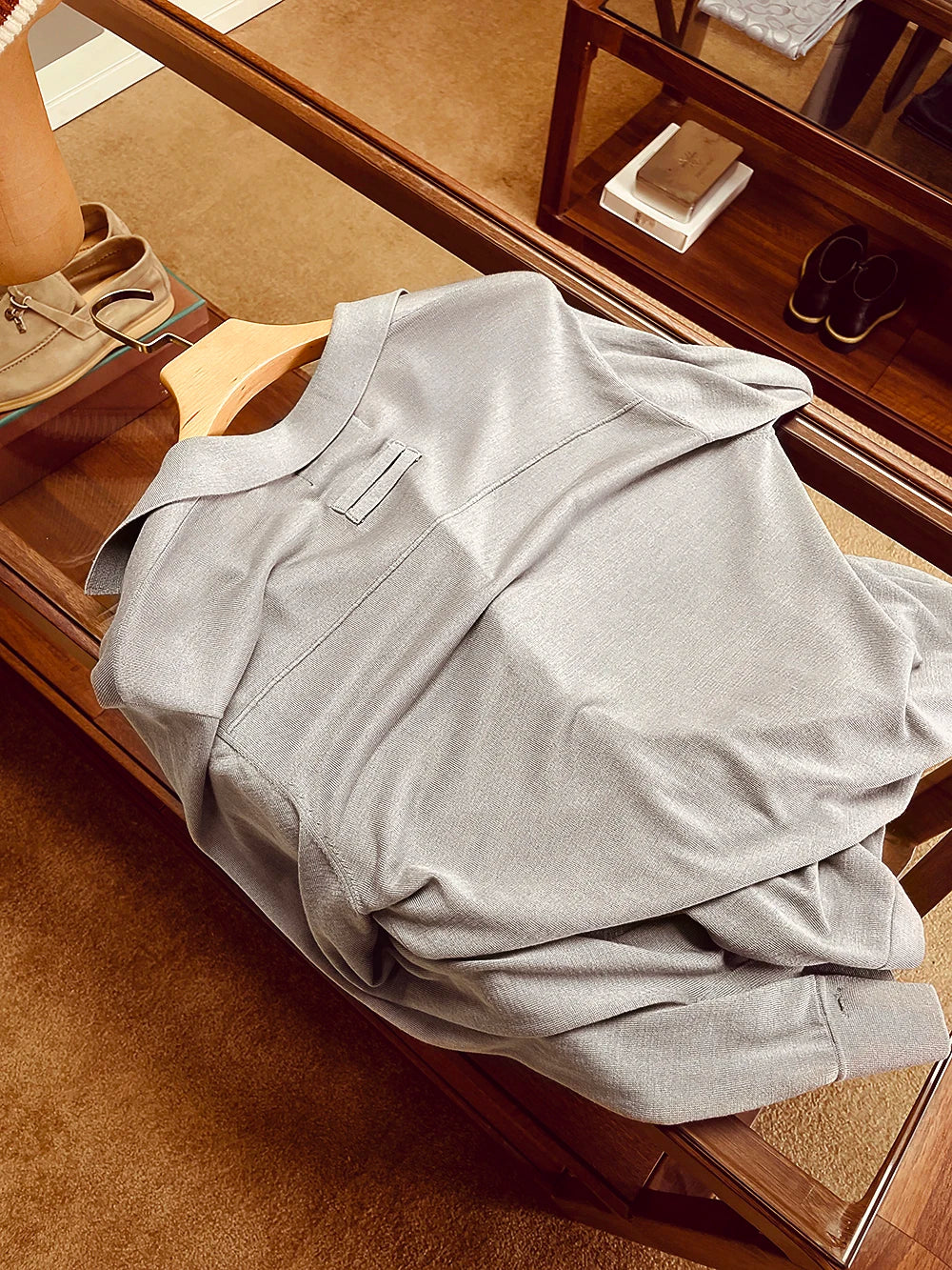 ZZ new men's light luxury business casual long-sleeved knitted cardigan jacket stacked with bottoming shirt