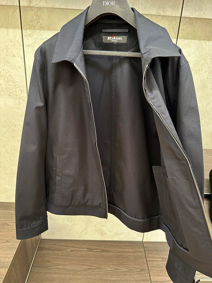 2025 spring new kiton chiton men's long-sleeved flight suit fashion versatile lapel solid color jacket