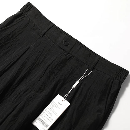 2025 spring and summer new men's light luxury urban outdoor acetate cool breathable wide-leg straight casual pants