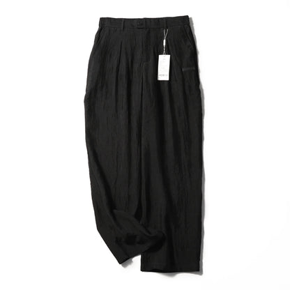 2025 spring and summer new men's light luxury urban outdoor acetate cool breathable wide-leg straight casual pants