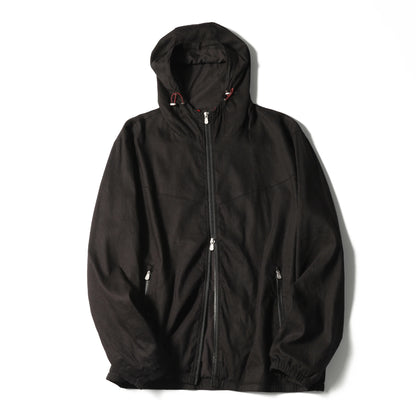 Spring and summer new men's high sense business leisure linen blend hooded jacket