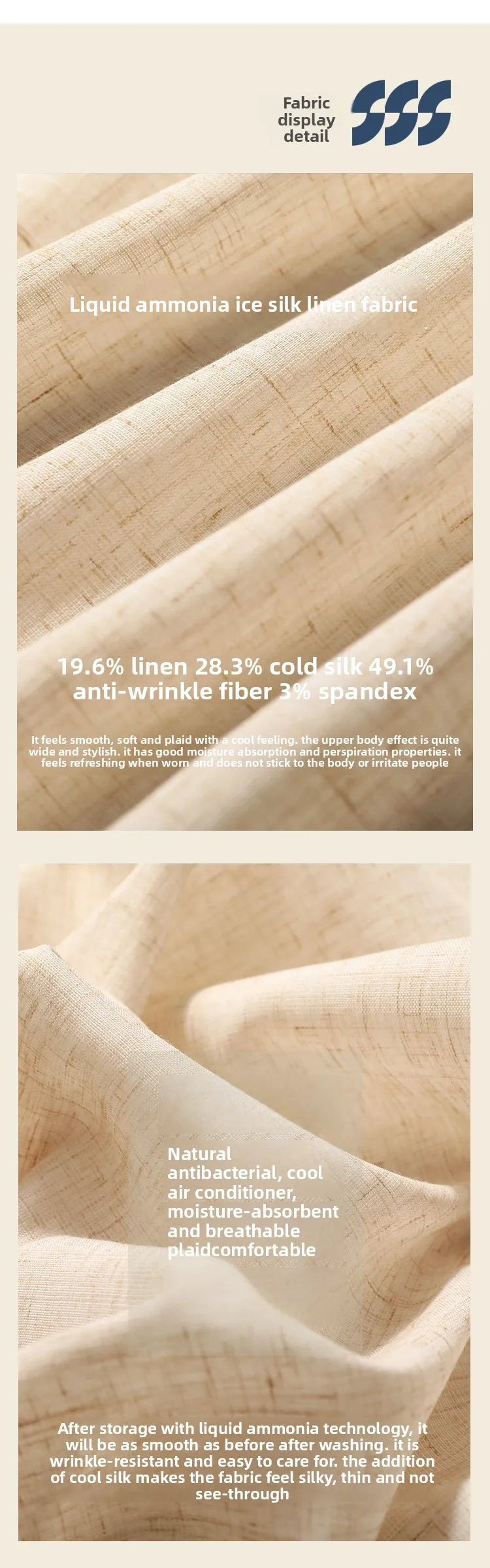 Z Italian luxury summer new light and thin liquid ammonia ice silk linen breathable and easy to take care of short-sleeved shirt