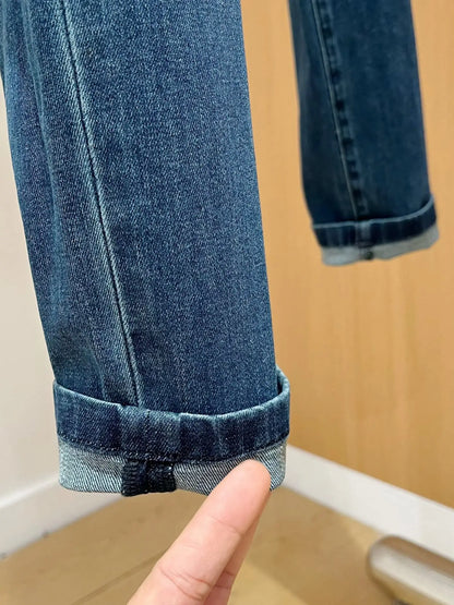 25 spring and summer new Italian kiton chiton solid color fashionable versatile slim-fitting small feet men's casual jeans