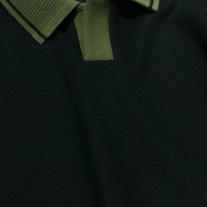 Contrast Color Design Business Casual 100% Cotton High Texture Lapel Short Sleeve T-Shirt Polo Shirt