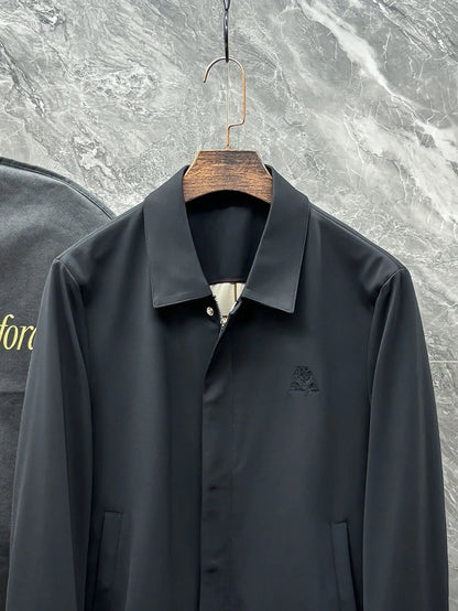 Italian LP old money style men's spring new woven trench coat simple fashion casual old money style jacket