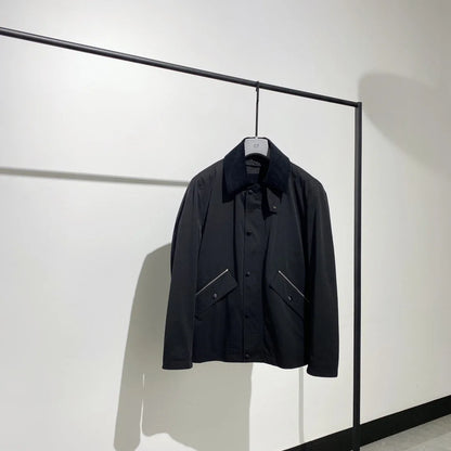 [Wool liner removable] Corduroy retro lapel LP American casual high-end cotton jacket