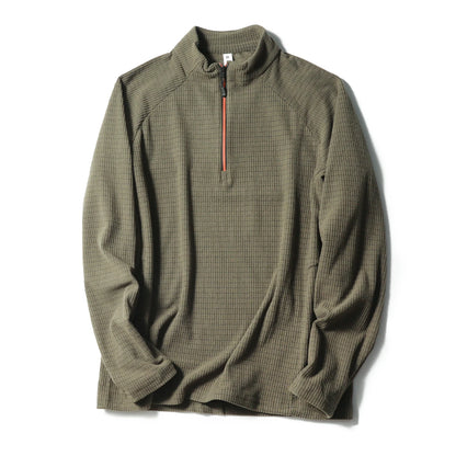 Spring and Autumn New Urban Outdoor Men's Long Sleeve T-Shirt Winter Fleece Bottom Shirt Top