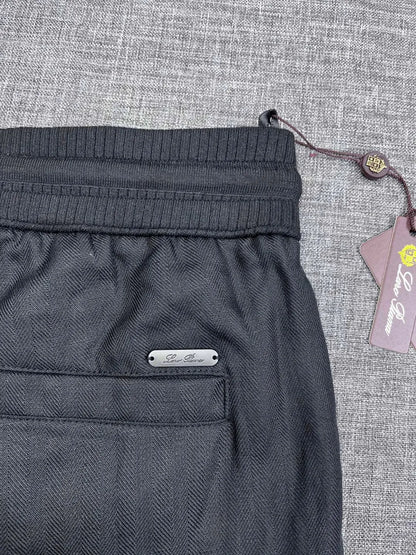 Italian old money style European and American light luxury linen Tencel elastic waist tether straight casual pants