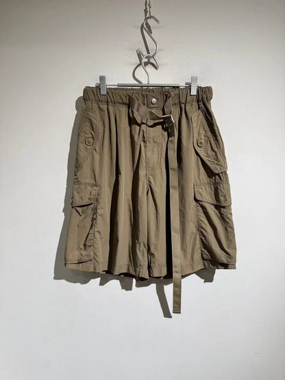 [Drawstring belt design] Comfortable and comfortable, light and multi-pocket loose straight tooling casual shorts for men