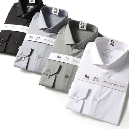 Premium old money style, spring and autumn new modal wool blended long-sleeved shirt business casual shirt